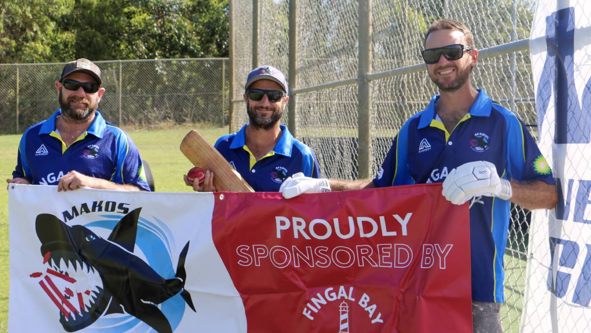 CRICKET ANYONE?: Nelson Bay Makos cricket club committee members (from left) Simon Plummer, Brett Goodwin and Jeff Simms at Salamander practice nets.