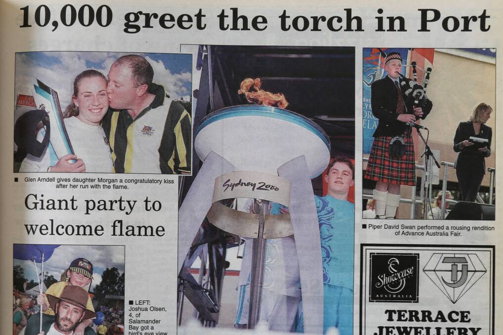 HISTORY: A page from the August 30, 2000 edition of the Examiner which details the 'giant party' Port Stephens threw for the Olympic torch arrival.