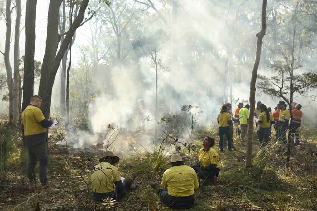 PILOT PROGRAM: Cultural Burn students in Morisset, in which the Awabakal people are the traditional custodians of the land. A cultural burn was due to be held in Karuah at the end of June. Picture: Hunter Local Land Services