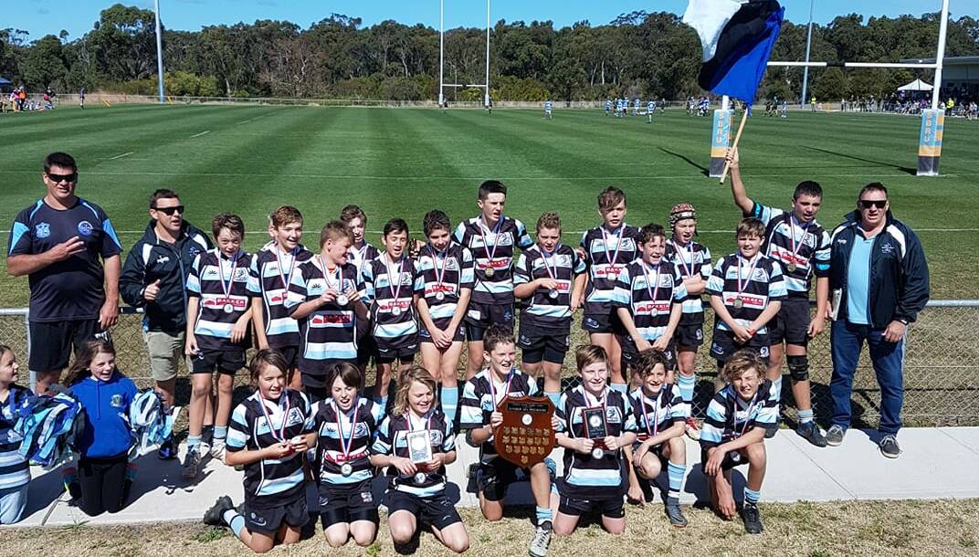 Clint Brown and his mighty under-12s have now won three rugby union premierships in a row. Picture: Facebook/Nelson Bay Junior Rugby Union