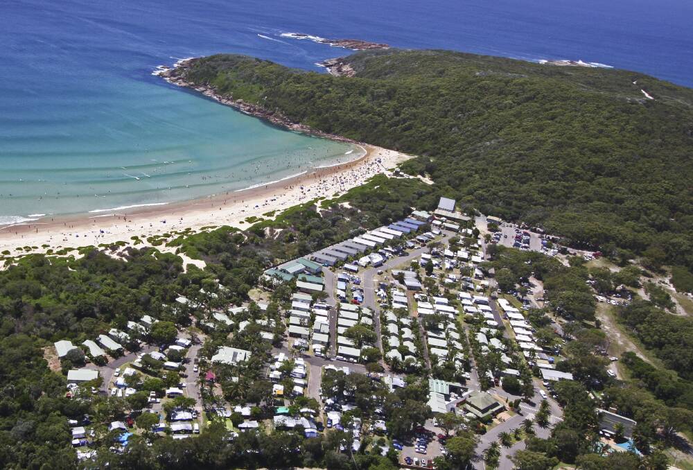 AERIAL VIEW: A past image of One Mile holiday park and beach during the summer.