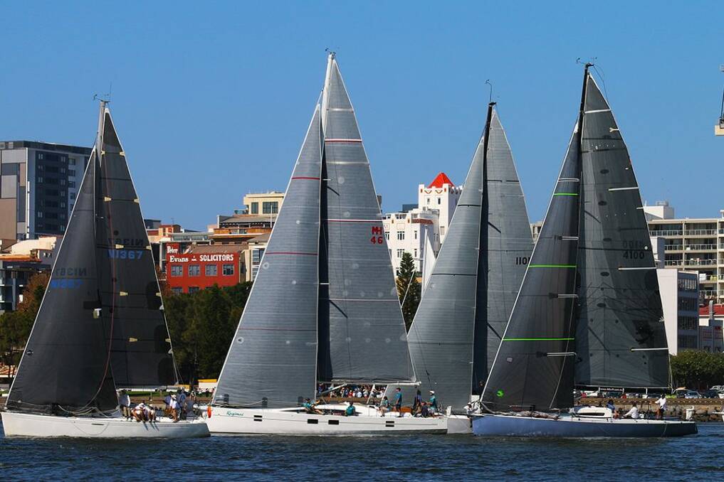 A fleet of 48 yachts crossed the Stockton Bight from for the Sail Port Stephens feeder race on Sunday.