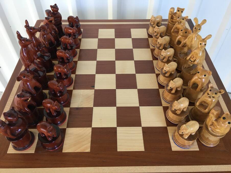 ATTENTION TO DETAIL: Port Stephens Community Woodworkers are raffling its handcrafted Australian wildlife-themed chess set, valued at $5000, to raise funds in support of the community.