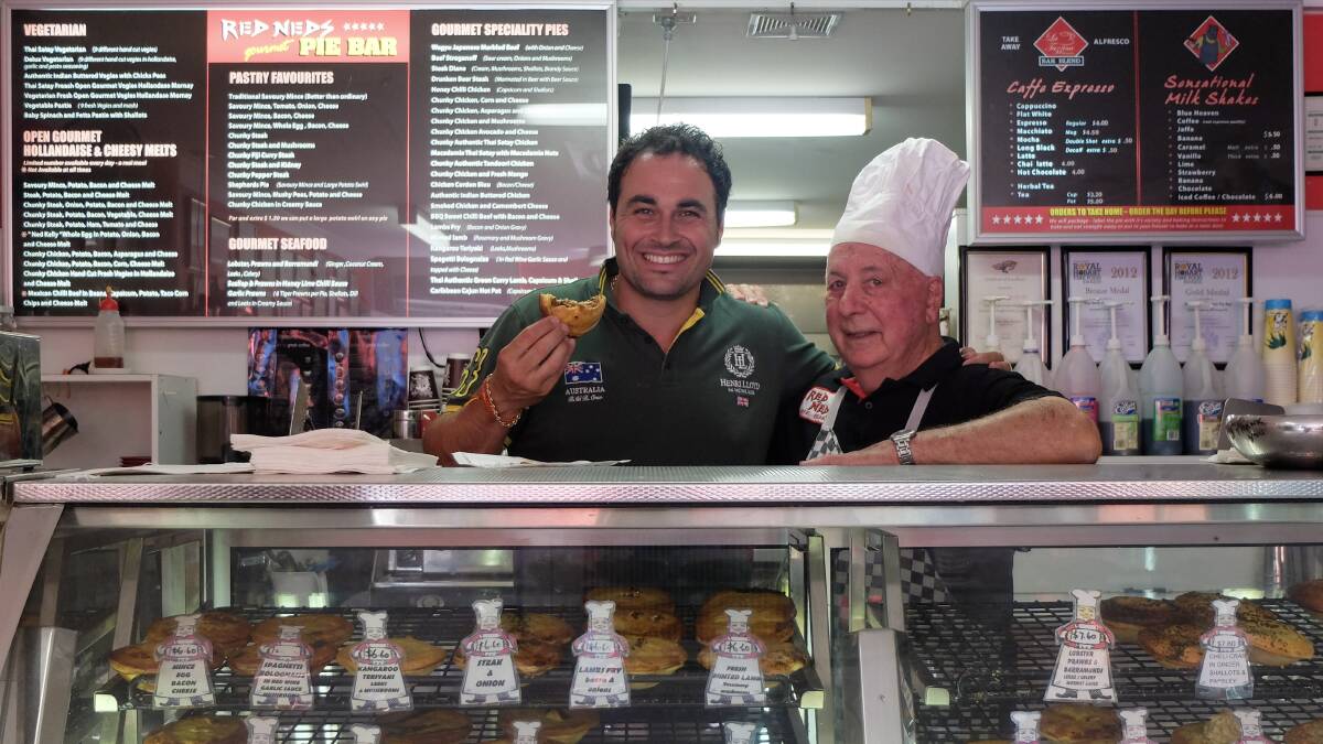 Chef Miguel Maestre with Barry Kelly at Red Neds Gourmet Pie Bar in 2016.