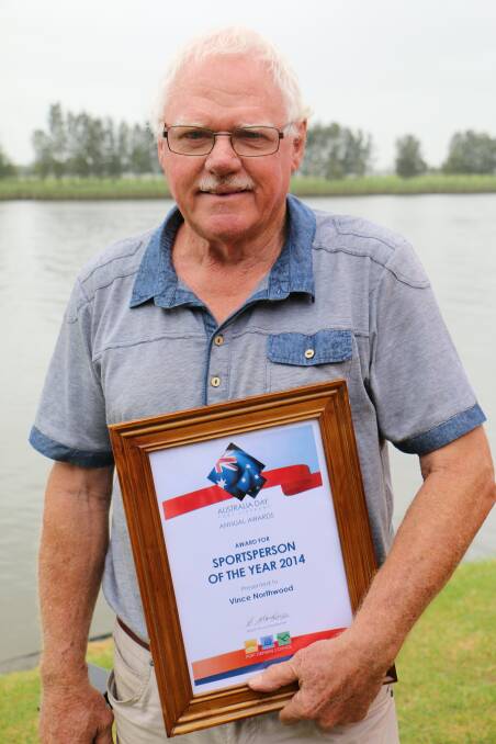 RECOGNISED: Vince Northwood with his 2014 Port Stephens Sportsperson of the Year award presented on Australia Day in 2015.