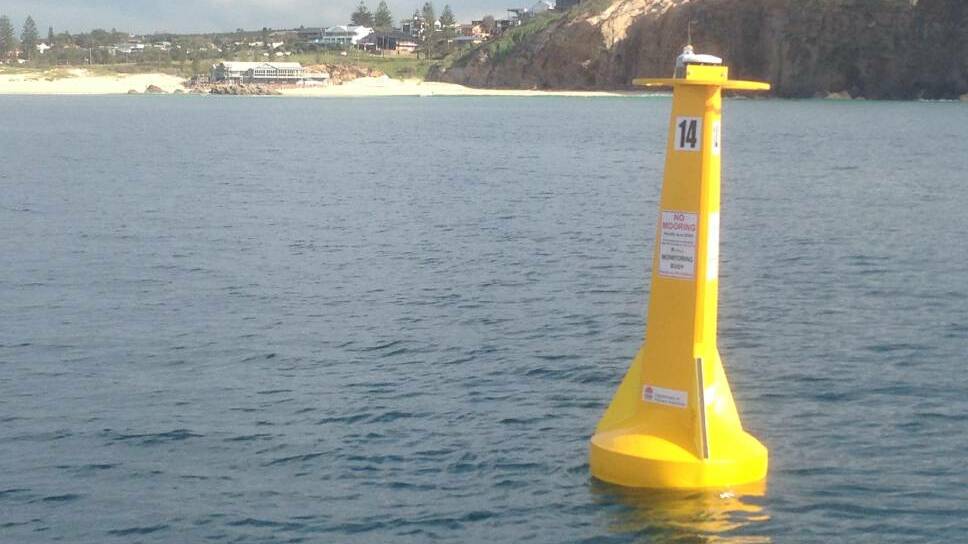 MONITORING: A SharkSmart buoy installed off Redhead Beach. A similar buoy has been installed about 300m off Birubi Beach as part of DPI's shark mitigation program. Picture: Supplied