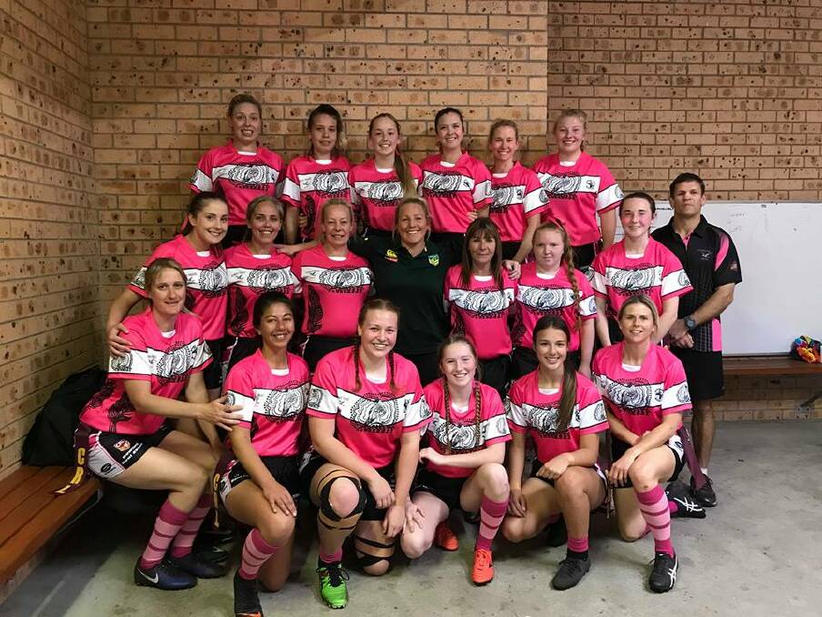 IN THE SPIRIT: The Raymond Terrace Ravens played in special jerseys for the ladies in league round last Saturday. Picture: Raymond Terrace Ravens