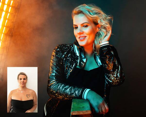 GLAMOUR: A before and after image of a participant in Port Stephens photographer Linda Beks' 30 Days of Gorgeous project last years. Ms Beks in back with a new project. Picture: ME Photography 