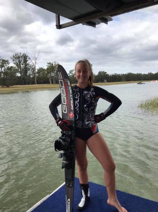 COMMITTED: Sierra Nowlan, 15, is aiming to be selected for Australia's Junior World Championship waterski team. Picture: Facebook/2018 Australian Junior World Team