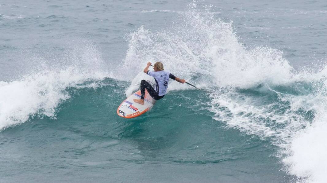 Stretton in action at the Aussie SUP Titles.