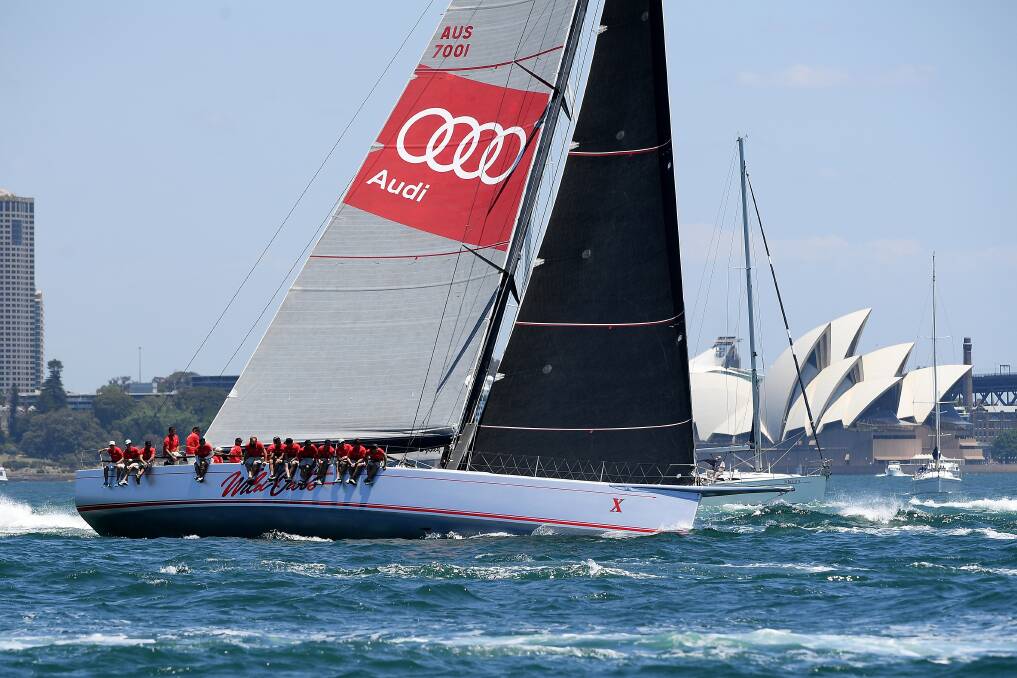 Wild Oats X in the CYCA SOLAS Big Boat Challenge in Sydney in December 2017. Picture: AAP Image/Dan Himbrechts