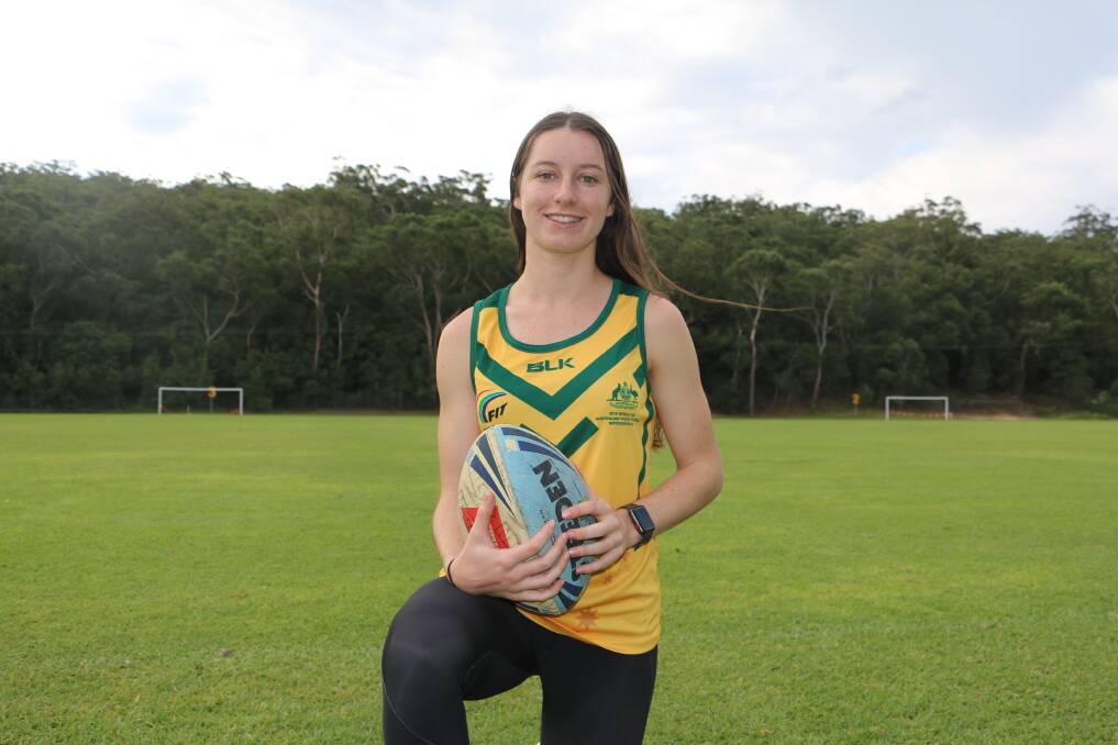 TOUCH OF CLASS: Amy Dufour, 19, after returning from Malaysia as part of the open women's team which won the touch football world cup gold medal.