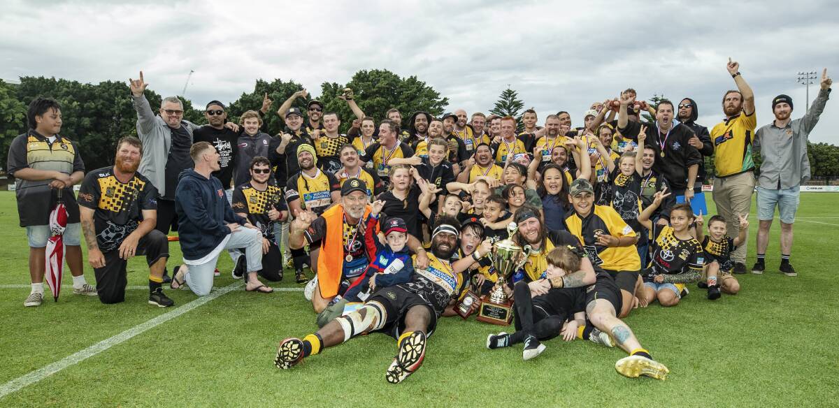 ELATED: The Medowie Marauders are the 2020 NHRU Rams Cup divisional grand final winners. Picture: Stewart Hazell