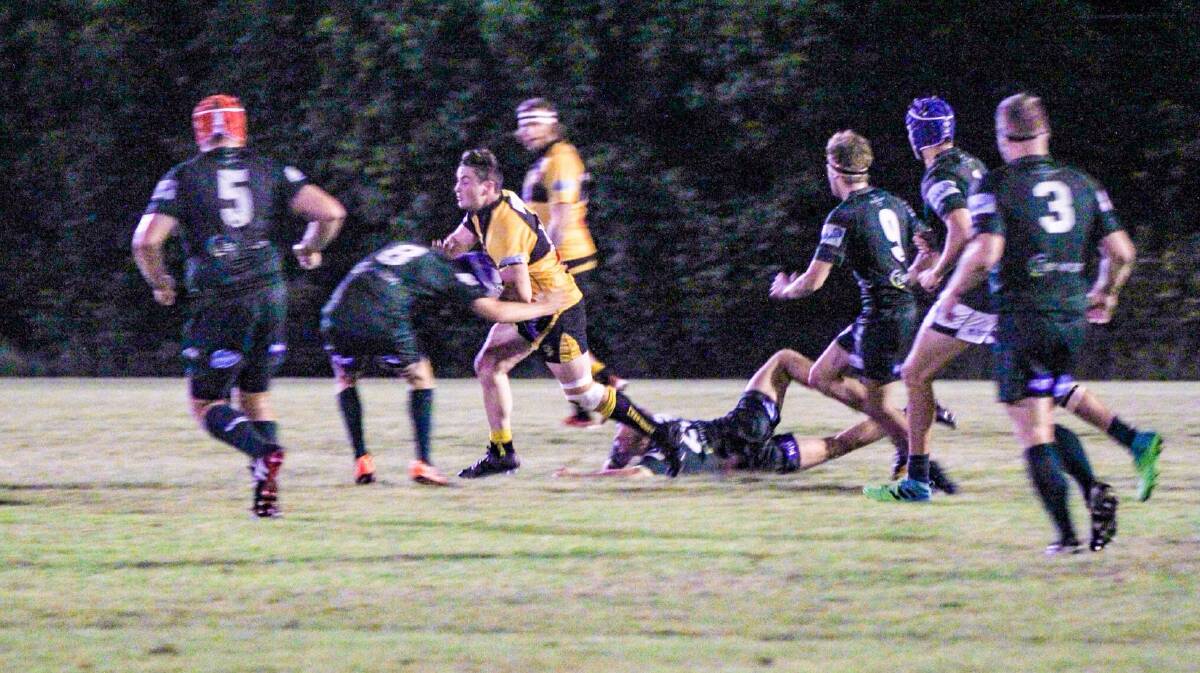 Medowie Rugby Club v Merewether Carlton on Friday night. Medowie won 18-5. Picture: Facebook/Medowie and Districts Rugby Union Club