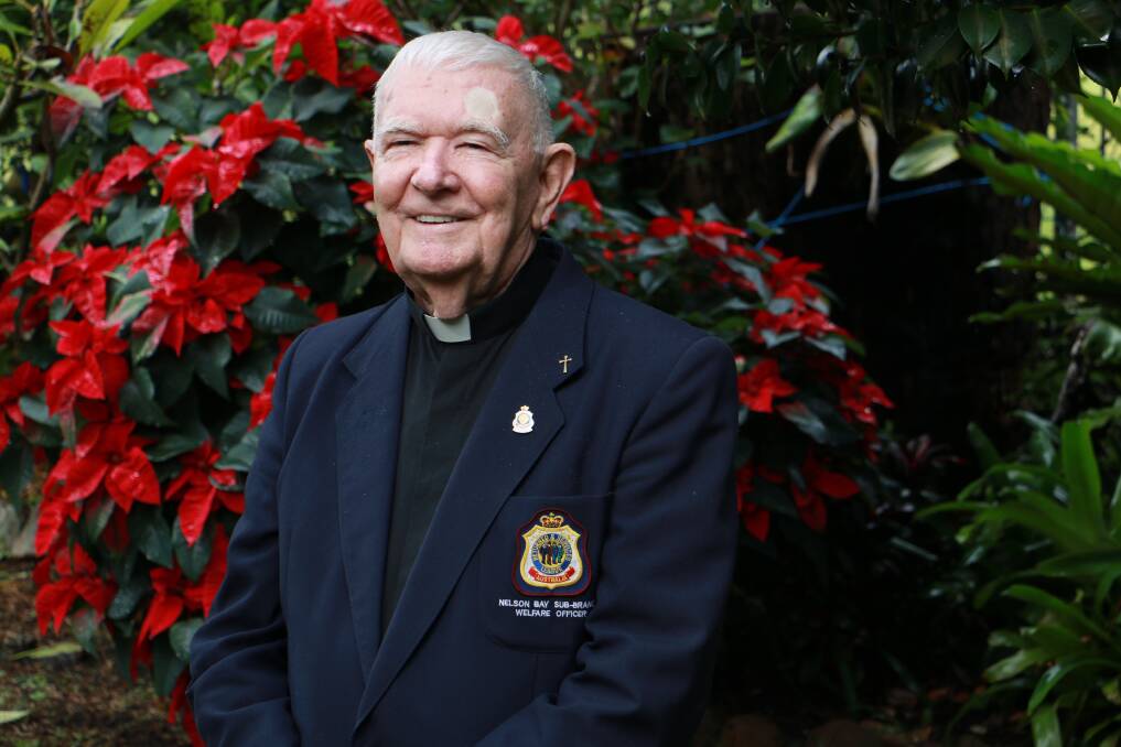 HONOURED: Reverend Frank Duffy, pictured at his home in Corlette, said he was "chuffed" to be receiving an OAM. Picture: Ellie-Marie Watts