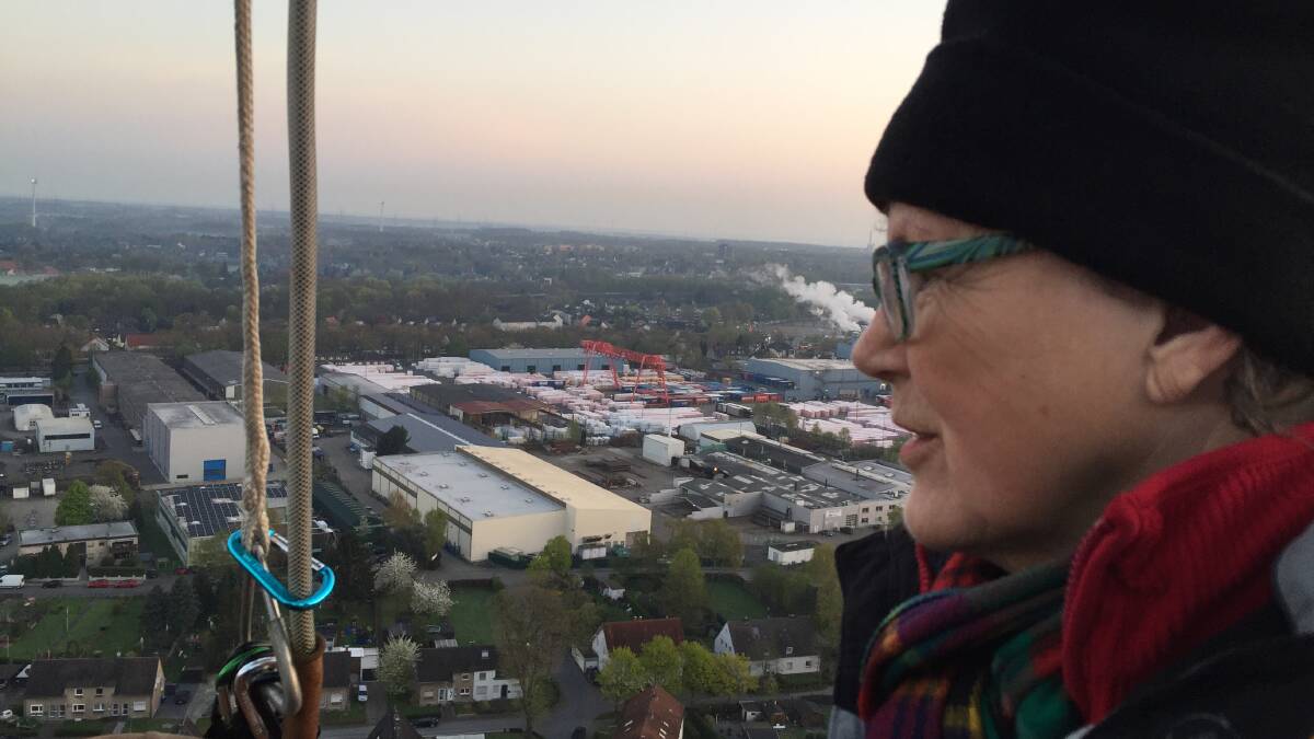 Ruth Wilson flying in a balloon in Germany. The Corlette resident's aviation career spans close to 50 years. 