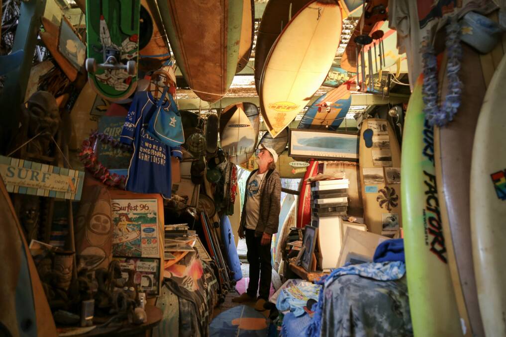 Inside Mick Kershler's museum of surfing. Pictures: Ellie-Marie Watts