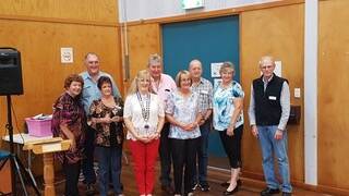 Medowie Probus Club committee: Dawn Paterson, Paul Griffiths, Anne Tomlinson, Robin Henderson, Grahame Henderson, Daphne White, David Thomas, Margaret Bailey and Neville White.