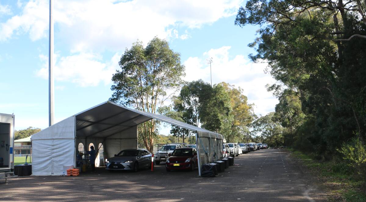The Nelson Bay COVID-19 drive-through testing clinic. 