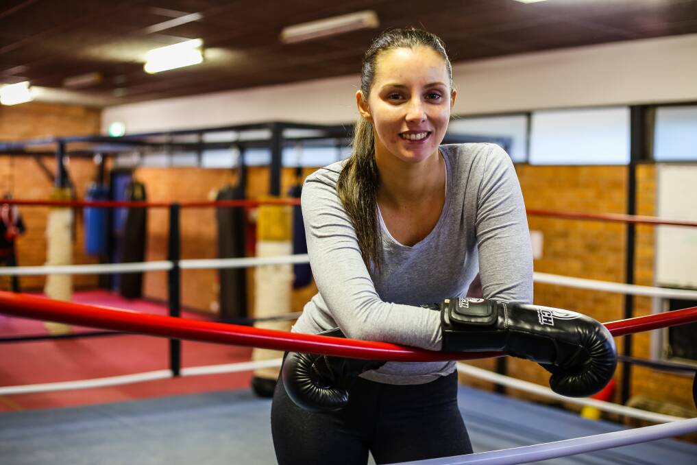 Phoebe McDade at PCYC Port Stephens where the Nations of Origin boxing tournament will be held on July 18. Pictures: Ellie-Marie Watts
