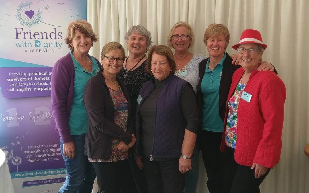 Port Stephens friends with Dignity: Sue Stackman, Kathy Yeo, Debbie Hodgson-Scott, Jo Winchcome, Barb Stevens, Lisa Jackson, Sue Dunkley.