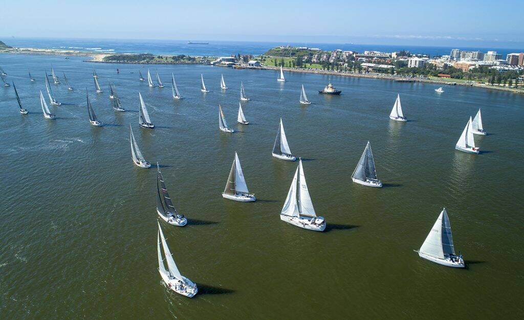 BEAUTY: A fleet of 48 yachts crossed the Stockton Bight from for the Sail Port Stephens feeder race on Sunday.
