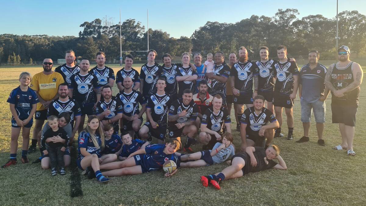 TOUGH GAME: Raymond Terrace Magpies after their game with Stroud Raiders on Saturday. The game ended in a 22-22 draw.