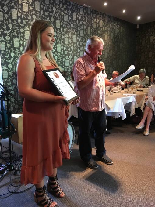PROUD: Medowie pastry chef Hayley Waterhouse has received a $2500 Trevor Drayton Scholarship. Pictured is Waterhouse at the awards ceremony in Newcastle on Monday. 