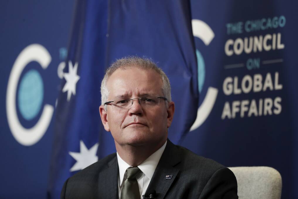 CLIMATE: Prime Minister Scott Morrison spoke at the Chicago Council on Global Affairs during his visit to the US in September. Picture: Alex Ellinghausen