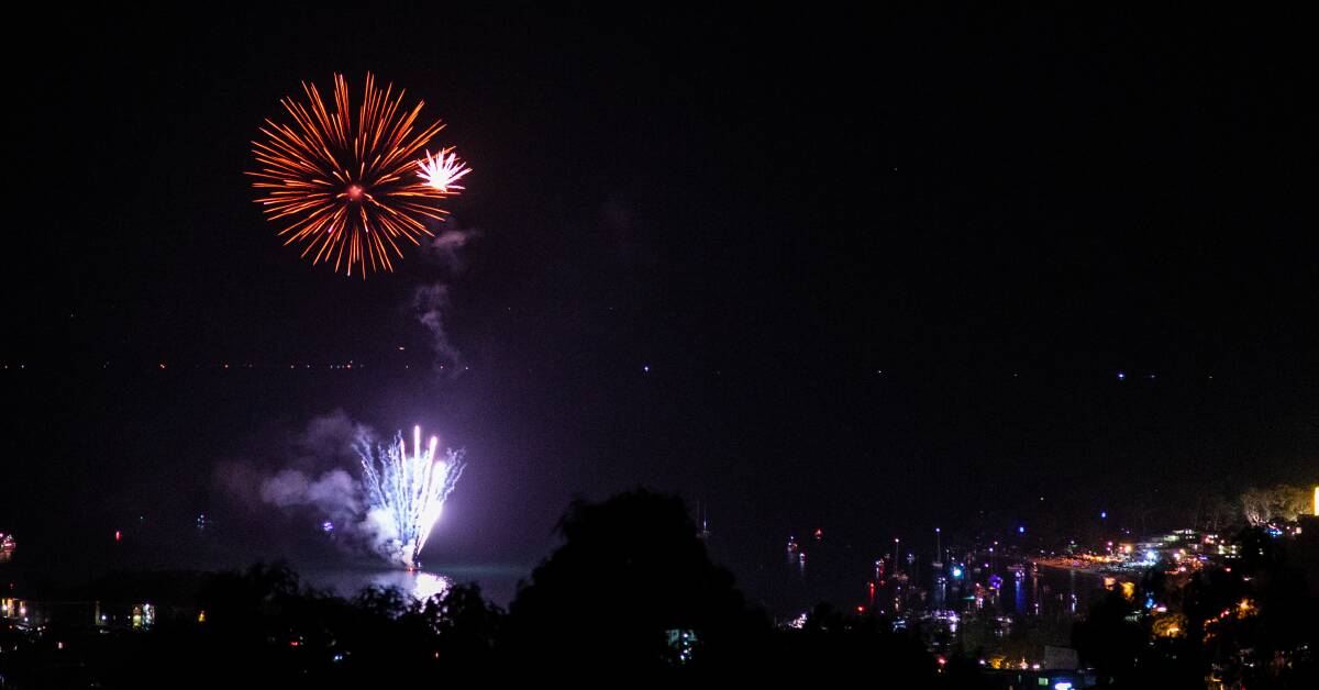 Photos of Nelson Bay's fireworks to ring in the new year. Pictures: Supplied