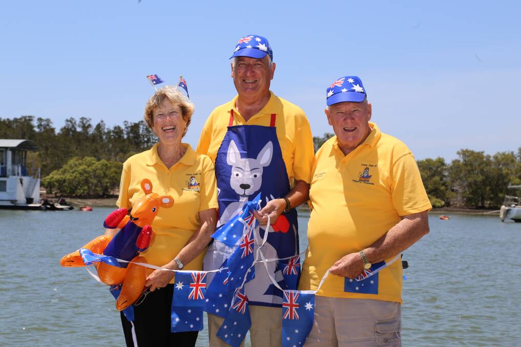 EXCITED: Tilligerry Lions Club president Jan Colman, member Kevin Colman and Australia Day project coordinator Robbie Owen. Pictures: Ellie-Marie Watts