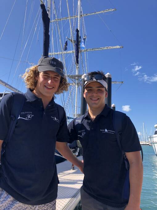 GOOD TRIP: St Philip's Christian College Year 11 students Hallam Ingram and Anders Glew, both 16, did the 10-day Young Endeavour trip in September. 