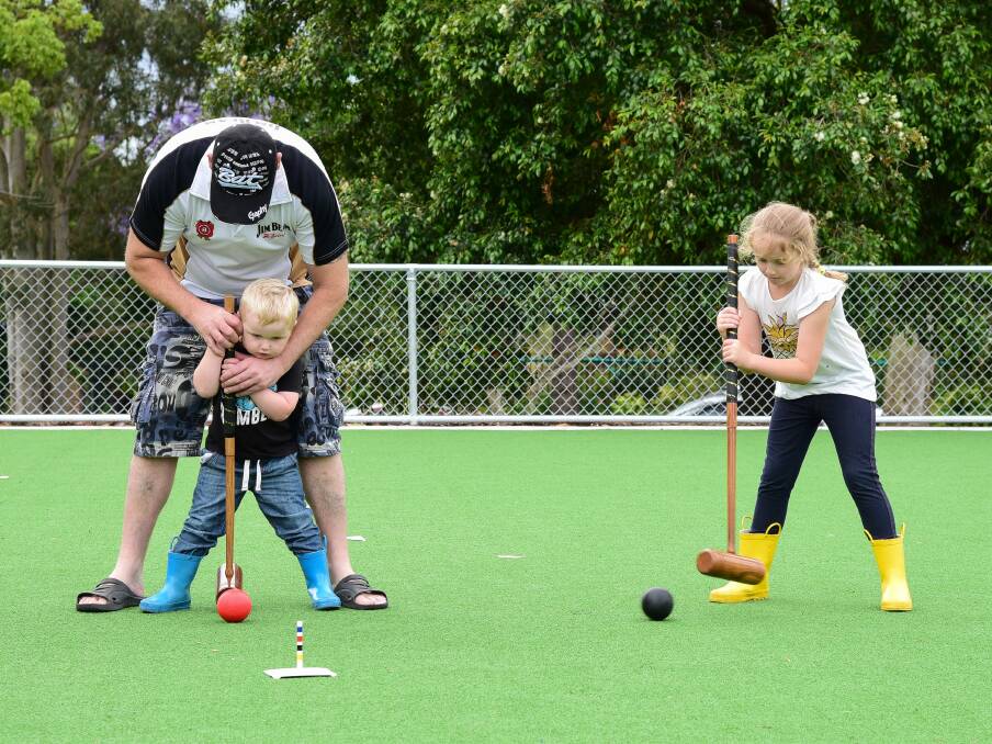 The Raymond Terrace croquet lawns being tested out at the Illuminate Boomerang Park festival on November 18.