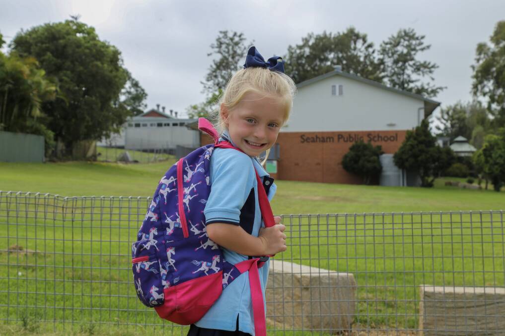 READY: Matilda says she is looking forward to seeing her friends at 'big school', playing on the playground, sport and putting in her lunch order at the canteen.