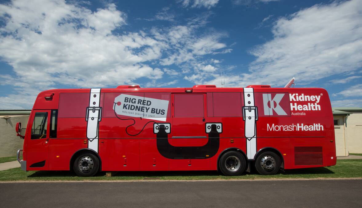 BOOK NOW: Kidney Health Australia's award-winning Big Red Kidney Bus will be parked at Halifax Holiday Park, near Little Beach in Nelson Bay, from Monday, October 28 to Saturday, December 14. Picture: Christine Ansorge