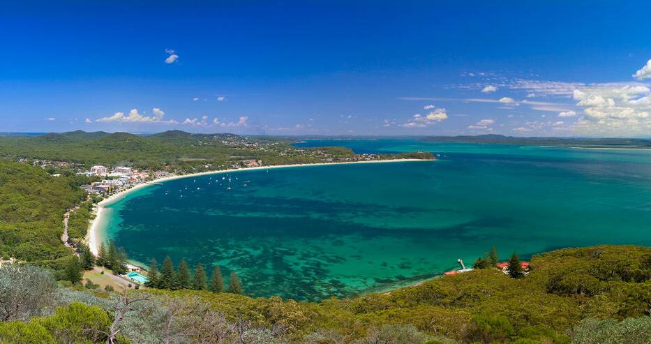 The view of Shoal Bay from Tomaree Head.