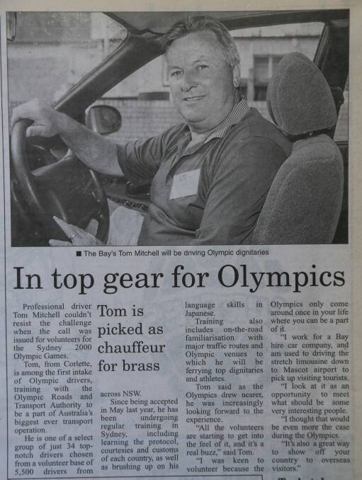 Olympics stories and advertisements that were printed in the Examiner in the year 2000. 