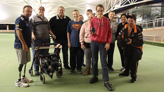 GAME ON: Bowlers, at Raymond Terrace Bowling Club, practising ahead of the Multi-Disability Lawn Bowls National Championships. Picture: Supplied