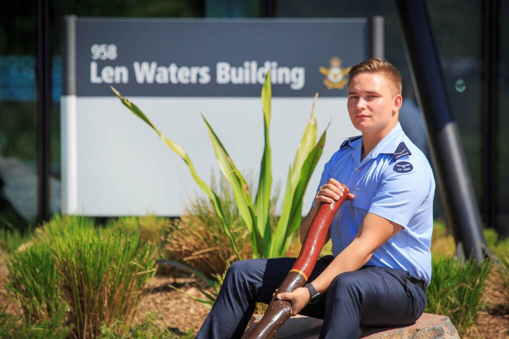 The service contribution of the only known Indigenous fighter pilot of World War II who served in the Air Force was honoured in October 2020 with the official naming of a new five-storey office accommodation complex at RAAF Base Williamtown now known as the Len Waters Building. Pictures: Australian Defence Force