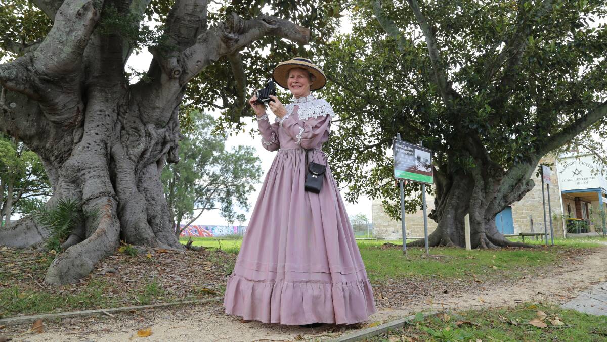 Step Back Into King Street Heritage Festival organiser Kaye Newton with a vintage Kodak camera. The festival returns to Raymond Terrace on Saturday, May 18. Picture: Ellie-Marie Watts