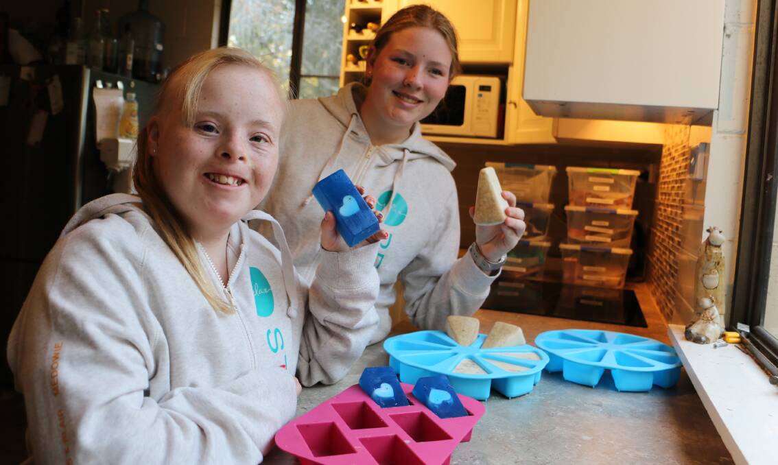 ON THE RISE: Stacey and Renee Binskin, both 18, from Medowie, run a handmade soap business which has gathered a following this year. 
