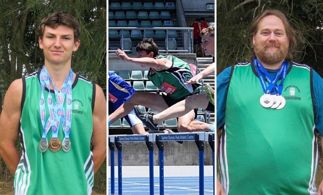 HIGH NOTE: Raymond Terrace Athletics Centre high achievers (left and centre) Cody Hancock, 15, and Morgan Clifford. Pictures: Supplied