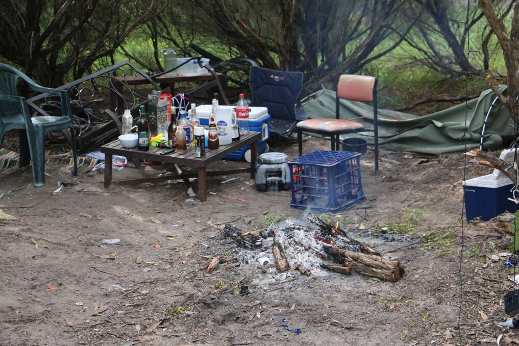 MAKESHIFT: In December, the Examiner was notified of at least two incidences where persons were sleeping rough including, pictured, in the Anna Bay bushland.