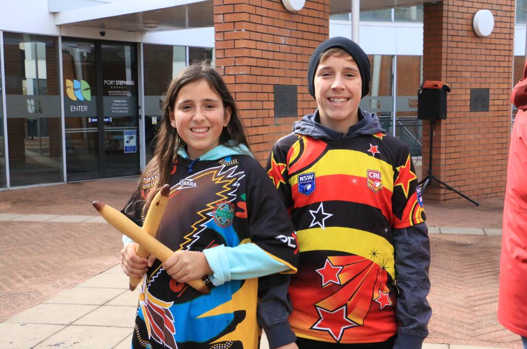 Holly Smith with brother Cayleb Smith at the NAIDOC Week opening in Raymond Terrace last year.