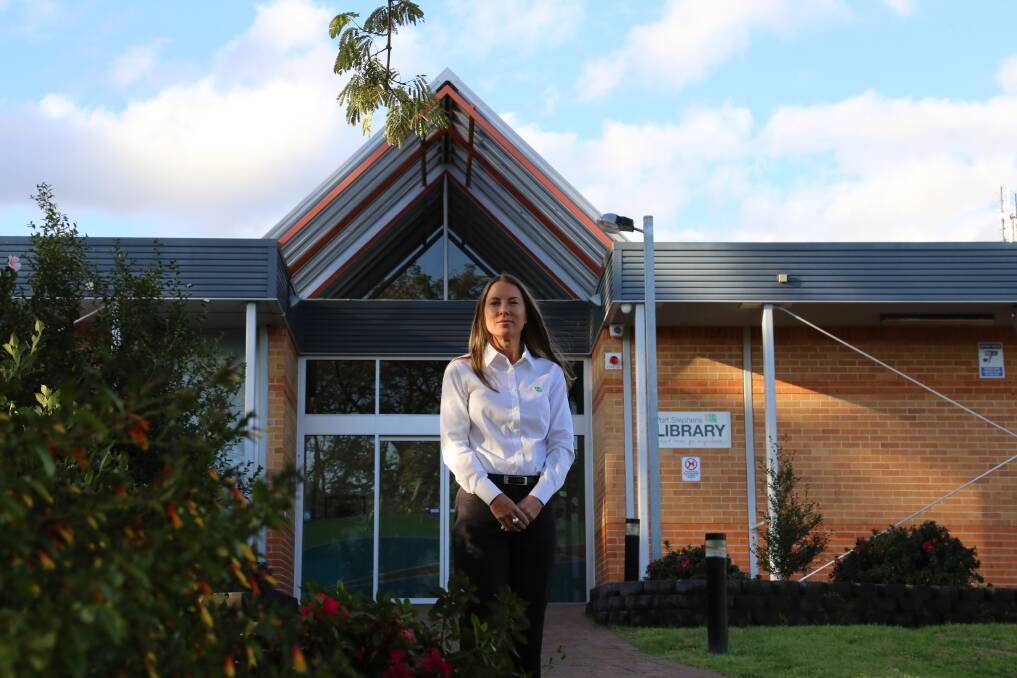 Kris Abbott, Port Stephens Council’s library services manager, outside Raymond Terrace Library.