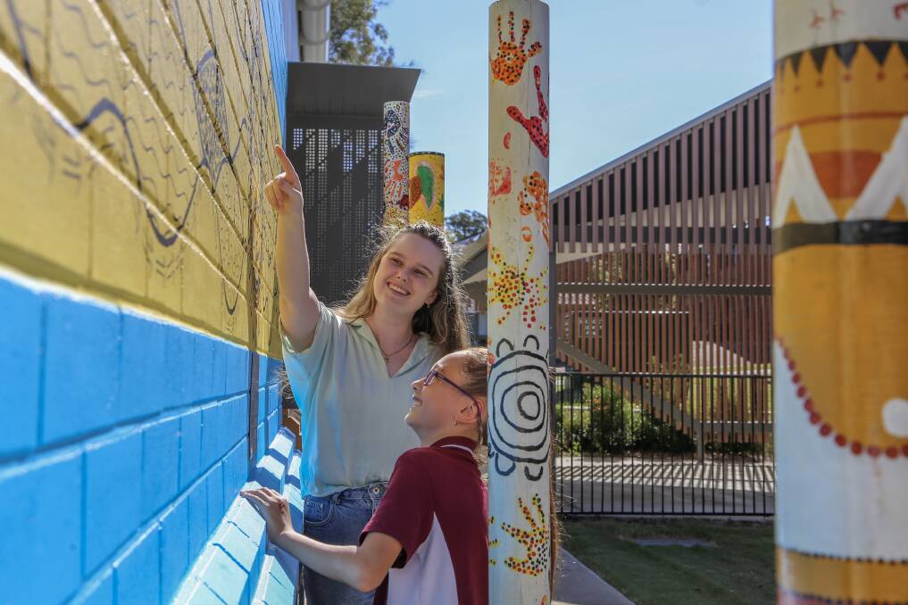 The NAIDOC Week artwork outside Tomaree Community Hospital. Pictures: Ellie-Marie Watts