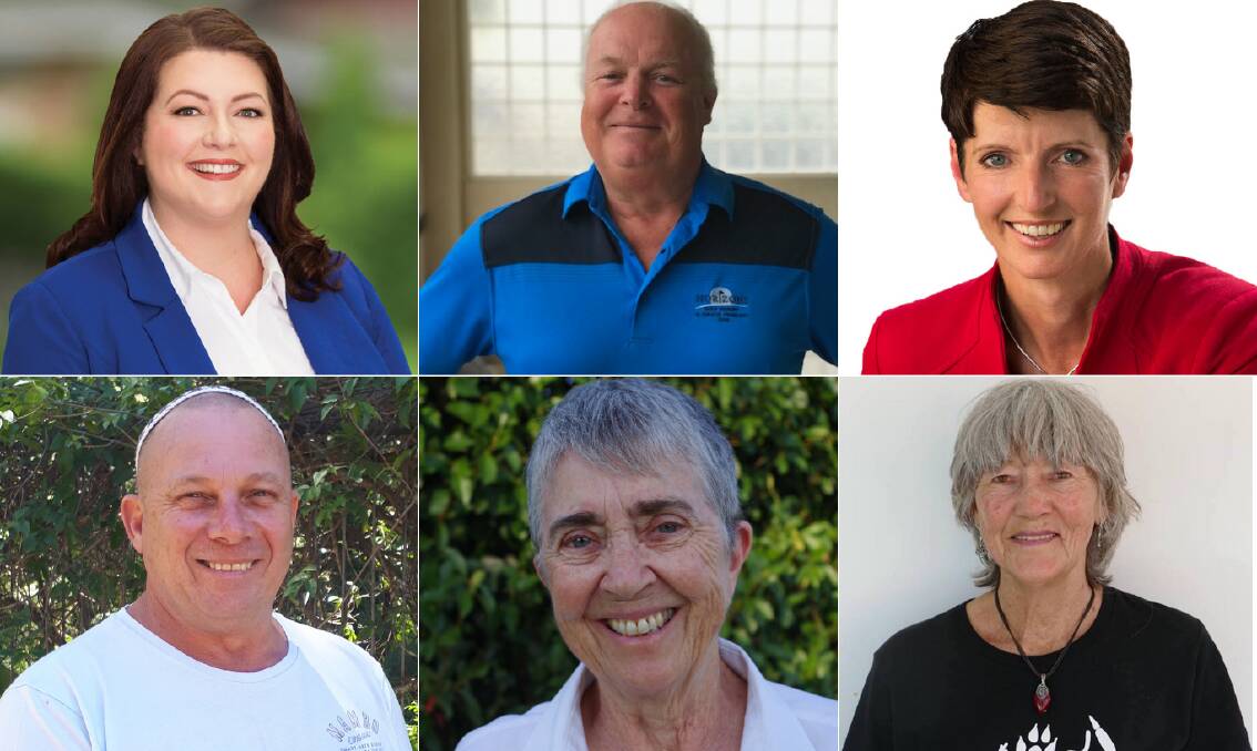 The Port's candidates from top left and in order of ballot paper appearance are: Jaimie Abbott, Bradley Jelfs, Kate Washington, Bill Doran, Maureen Magee and Theresa Taylor.