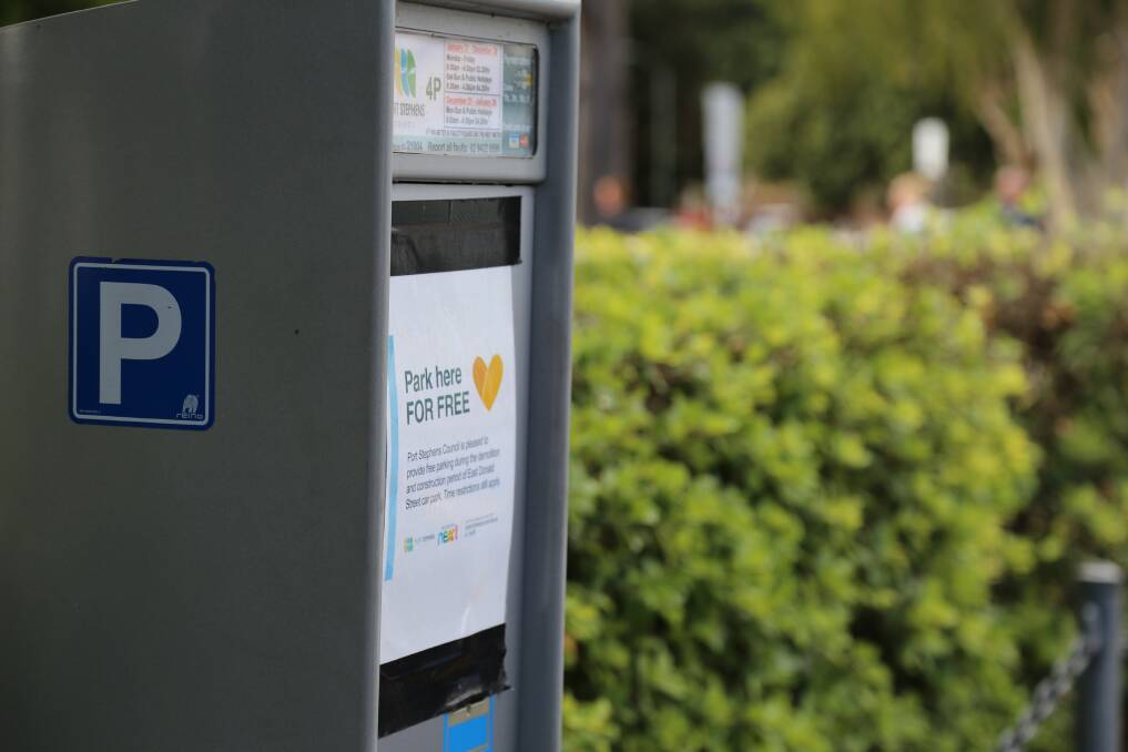 A parking pay station in Nelson Bay.