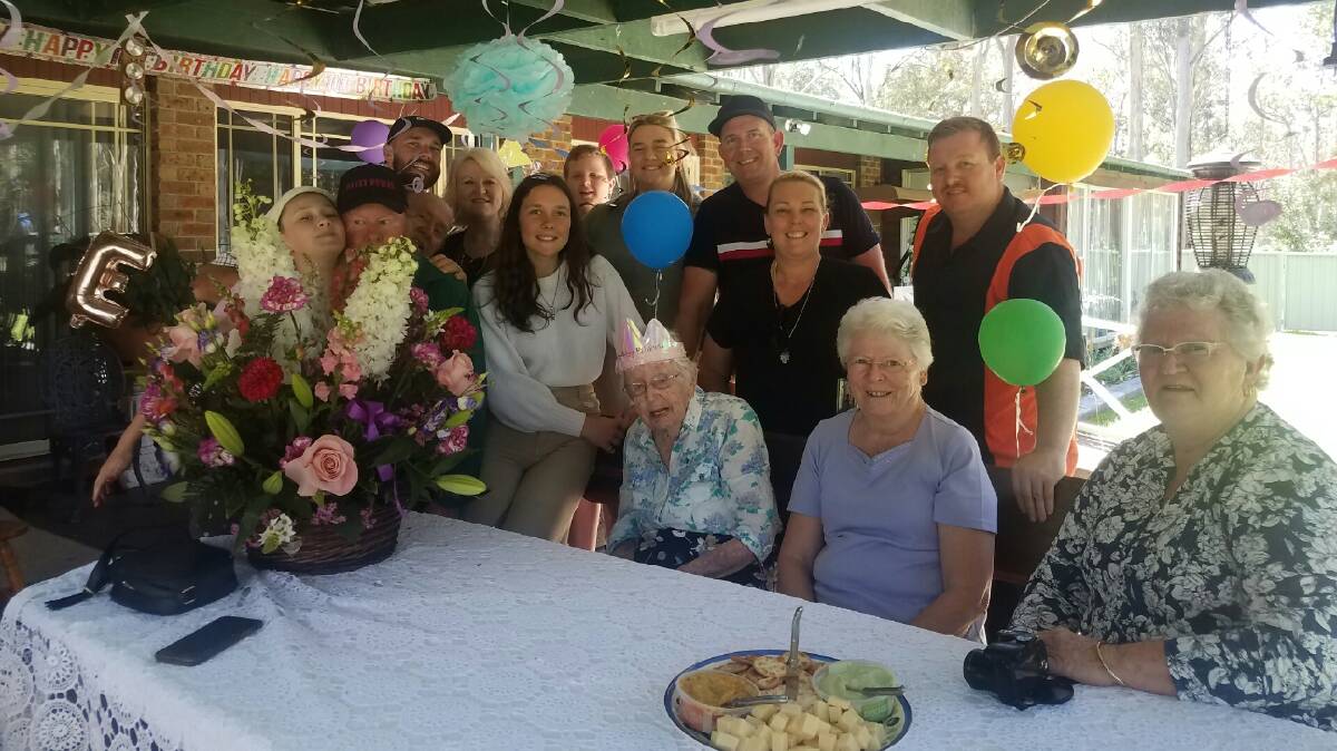 Just one of the many parties Edith Davey enjoyed last week in celebration of her 100th birthday. Picture: Supplied