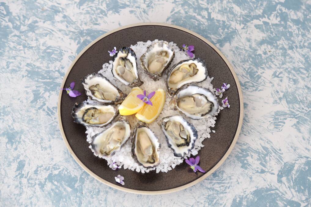 Some of Paul North's oysters plated up by Ludovic Poyer.